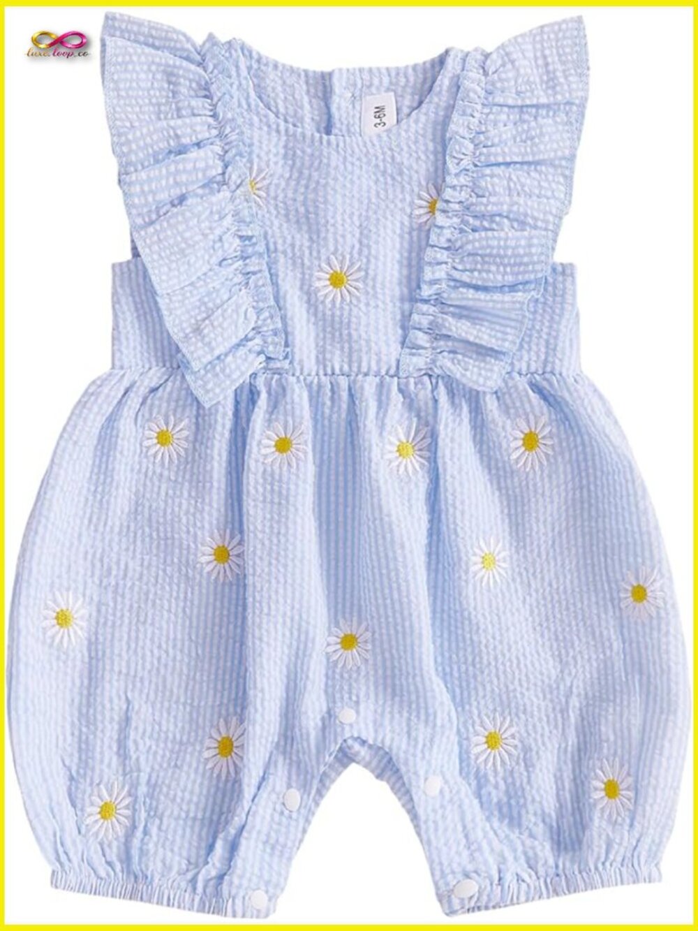 Daisy Flying Sleeve Jumpsuit Romper Ruffle Onesie Baby Girl Summer Outfit